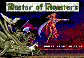 Master of Monsters title screen for Sega Mega Drive